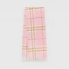 博百利/Burberry 经典格纹羊绒围巾 (糖果粉红)  80226781