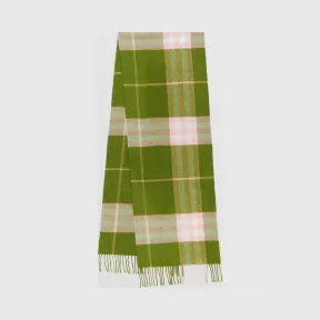 博百利/Burberry 女士 经典格纹羊绒围巾 (雪松绿)  80226791