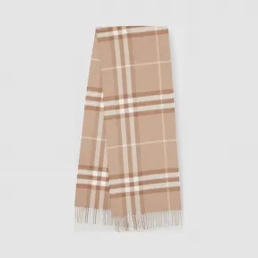 博百利/Burberry 经典格纹羊绒围巾 (暖灰褐色)  80226831