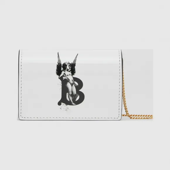 博百利/Burberry 天使印花卡片夹（含可拆式背带） (白色)  80247381