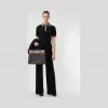 博百利/Burberry Vintage 格纹装饰美利奴羊毛 Polo 衫 (黑色) - 女士  80247661