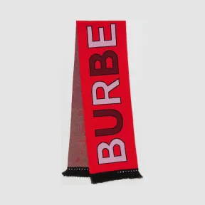 博百利/Burberry 徽标拼专属标识图案嵌花羊绒围巾 (亮红色)  80251321