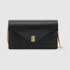 博百利/Burberry 绗缝羔羊皮钱夹（附可拆式链条背带） (黑色) - 女士  80260071
