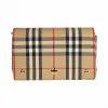 博百利/Burberry 小号 Vintage 格纹拼皮革斜背包 (典藏米色) - 女士  80264541