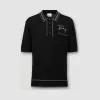 博百利/Burberry 男士 徽标刺绣针织丝质 Polo 衫  80292381