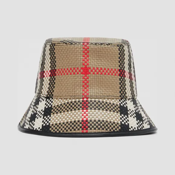 博百利/Burberry 女士 网格皮革渔夫帽  80295921