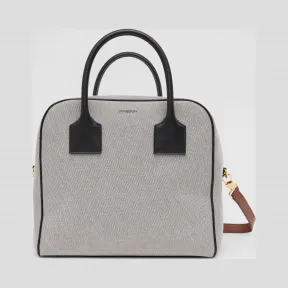 博百利/Burberry 女士 Cube – 中号帆布拼皮革立方包  80304421