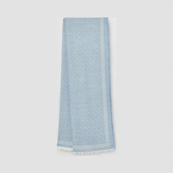 博百利/Burberry 女士 专属标识丝毛混纺提花围巾  80307481