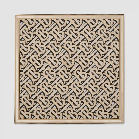 博百利/Burberry 女士 专属标识印花丝质方巾  80332601