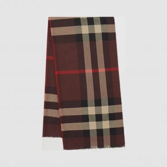 博百利/Burberry 女士 双面两用格纹羊绒围巾  80336141