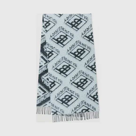 博百利/Burberry 女士 金属感专属标识羊毛混纺围巾  80355281