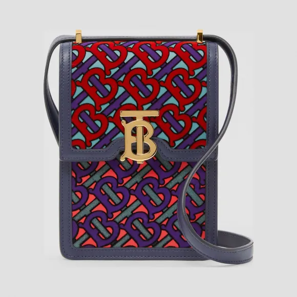 博百利/Burberry 女士 Robin – 专属标识植绒皮革洛宾包  80356111
