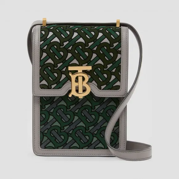 博百利/Burberry 女士 Robin – 专属标识植绒皮革洛宾包  80356161