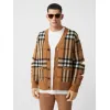博百利/Burberry 男士 镂空衣袖格纹羊毛混纺开衫  80360871
