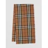 博百利/Burberry 轻盈格纹羊绒围巾 (桦木棕) 80362401