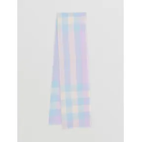 博百利/Burberry 轻盈格纹羊绒围巾 (浅紫丁香色) 80502031