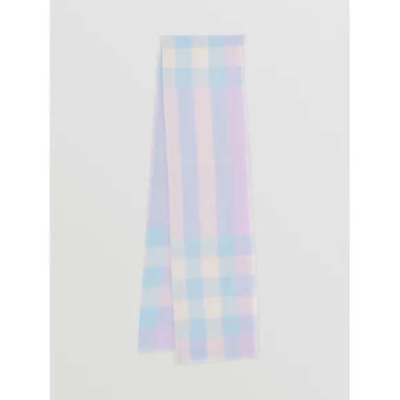 博百利/Burberry 轻盈格纹羊绒围巾 (浅紫丁香色) 80502031