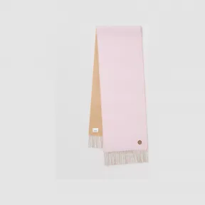 博百利/Burberry 双面两用专属标识羊绒围巾 (糖果粉色 / 驼色) 80503311