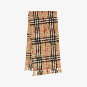 博百利/Burberry 格纹羊绒混纺粗花呢围巾 (典藏米色) 80593091