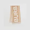 博百利/Burberry 徽标提花大号羊绒丝质混纺围巾 (典藏米色) 80597271