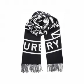 博百利/Burberry 8060842 EKD CASHMERE JACQUARD OVERSIZED 围巾黑色