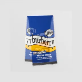 博百利/Burberry 标语印花丝毛混纺轻盈围巾 (石蓝色) 80612071