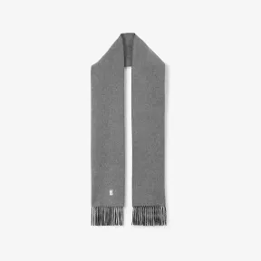 博百利/Burberry 双面两用专属标识羊绒围巾 (中灰色 / 海军蓝) 80653301