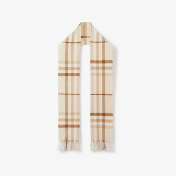 博百利/Burberry 格纹羊绒围巾 (同色系柔黄褐色) 80671051