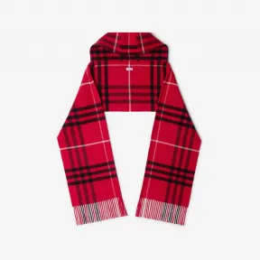 博百利/Burberry 格纹羊毛混纺连帽围巾 80737311