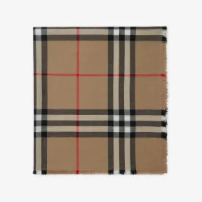 博百利/Burberry 格纹羊毛围巾 (典藏米色) 80738241