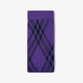 博百利/Burberry 格纹弹力羊毛连裤袜 (皇室紫 / 藤蔓绿) 80765941