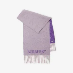 博百利/Burberry 马术骑士徽标羊驼毛羊毛混纺围巾 80771081