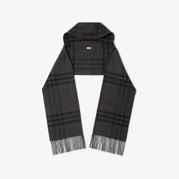 博百利/Burberry 格纹羊毛混纺连帽围巾 80776391
