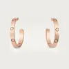 卡地亚/Cartier B8301433 - LOVE圈形耳环 中号款 镶嵌6颗钻石 18K玫瑰金 - 玫瑰金 钻石