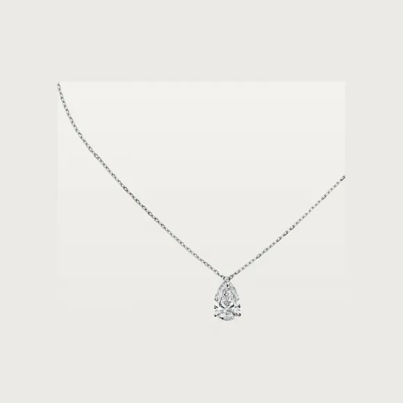 卡地亚/Cartier HP701034 - 1895吊坠项链 镶嵌梨形切割钻石 18K白金 - 白金 钻石