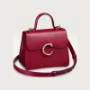 卡地亚/Cartier L1002326 - Panthère C de Cartier系列迷你款手袋 樱桃红色 小牛皮 - 樱桃红色小牛皮 镀金饰面