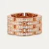 卡地亚/Cartier N4749300 - Maillon Panthère戒指 五排款 铺镶钻石 18K玫瑰金 - 玫瑰金 钻石