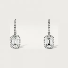 卡地亚/Cartier N8515110 - Cartier Destinée垂坠式耳环 镶嵌2颗祖母绿型切割钻石 铺镶钻石 铂金 -  铂金 钻石