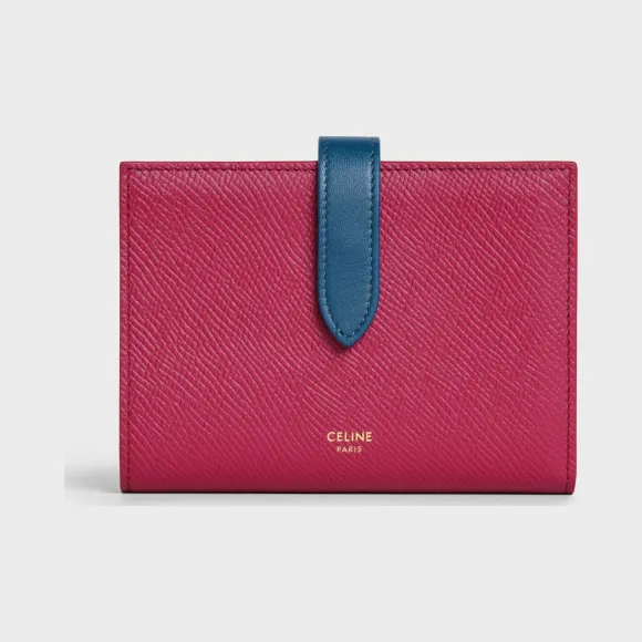 思琳/Celine 女士 中号双色粒面小牛皮饰带钱包 10B643BRU.25RP