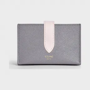 思琳/Celine 女士 双色粒面小牛皮风琴褶卡包 10B693BRU.10PP