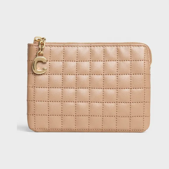 思琳/Celine 女士 CCharm绗缝小牛皮零钱卡包 10B823BFL.02BA