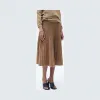 思琳/Celine  驼色羊毛和马海毛罗纹半身裙 22P70811A.02CM