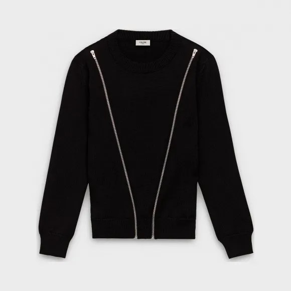 思琳/Celine 男士 圆领波浪纹羊毛套头衫 2A471993D.38NO