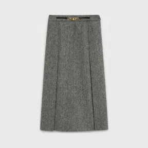 思琳/Celine 女士 羊毛粗花呢缩褶半身裙 2J116948E.38AW