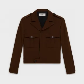 思琳/Celine 男士 羊毛涤纶混纺华达呢飞行员夹克 2V059959C.19BR