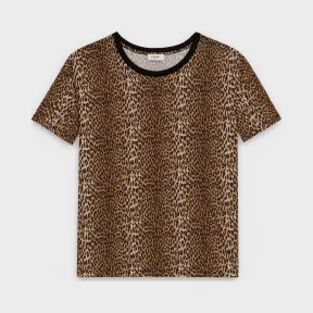 思琳/Celine 男士 圆领豹纹印花平纹针织T恤衫 2X008376E.19LE