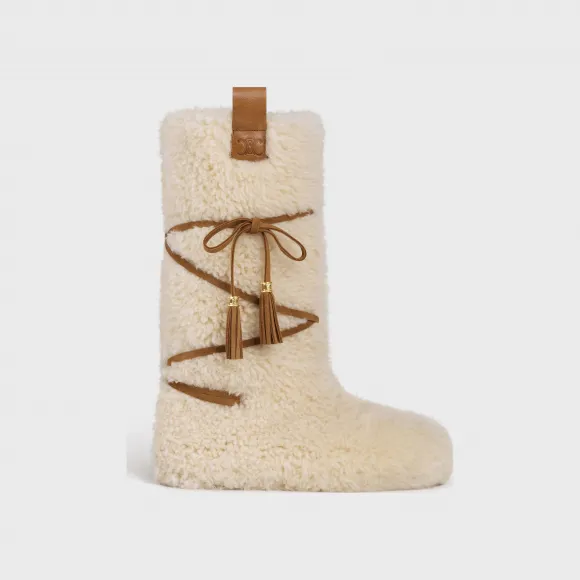 思琳/Celine CELINE Fur 羊毛革系带毛皮靴 345373615C.02BG.34