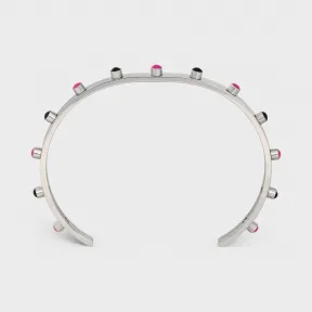 思琳/Celine 女士 铑银色饰面黄铜和珐琅炫彩手镯 46R046BRE.38AI