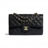香奈儿/Chanel 经典口盖包  颗粒压花小牛皮与金色金属  黑 A01113-Y01864-C3906
