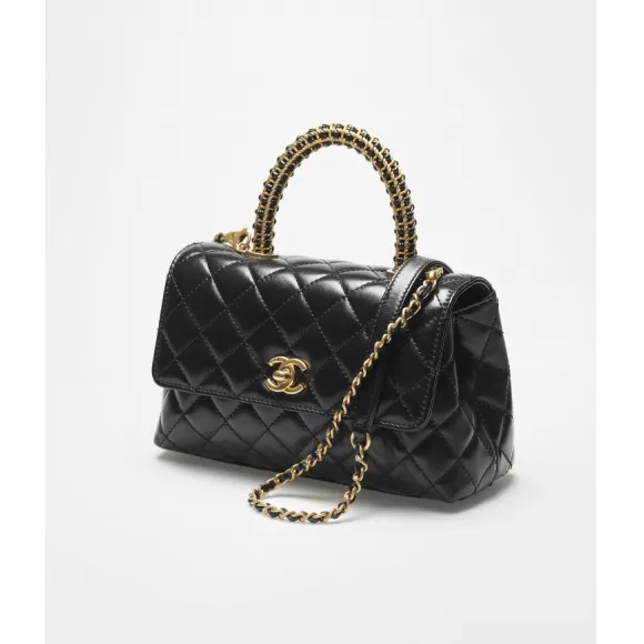 CHANEL Flap Bag With Top Handle (A92990 B07608 94305)